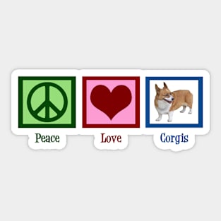 Peace Love Corgis Sticker